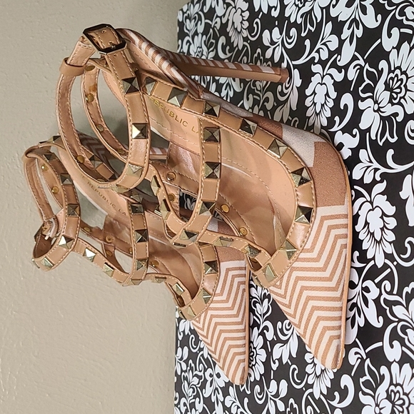 Shoe Republic LA Strappy Studded Heels - Picture 2 of 5